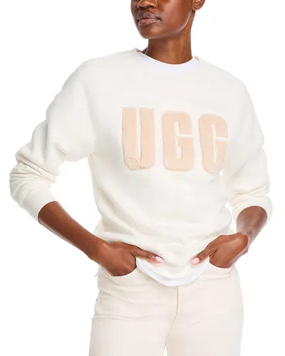 UGG Madeline Fuzzy Logo Crewneck, Nimbus/Sand