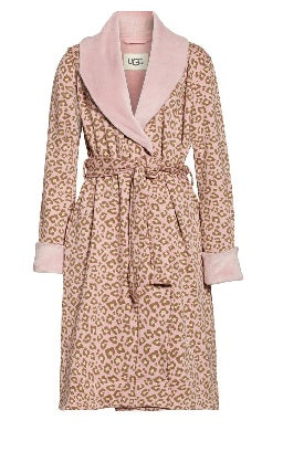UGG Duffield II Morning Robe, Clay Pink Leopard