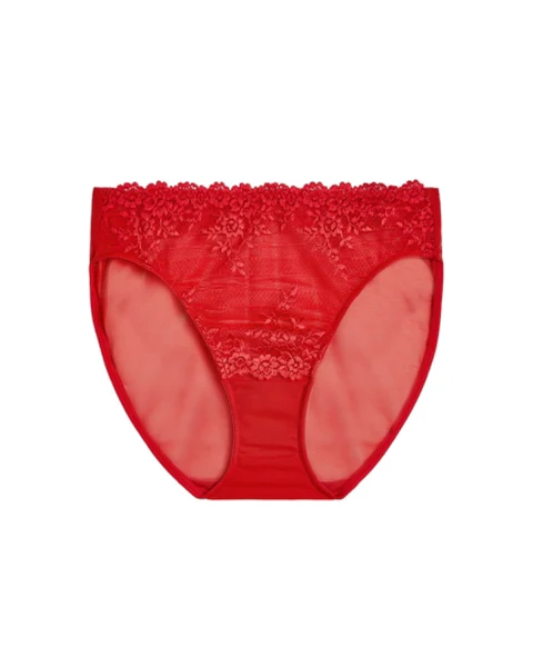 Wacoal Embrace Lace Hi-Cut Briefs, Equestrian Red