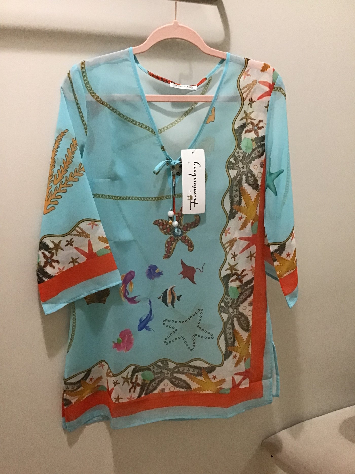 Furstenberg Swimwear Cover up, Turkis Bunt Ocean Blue