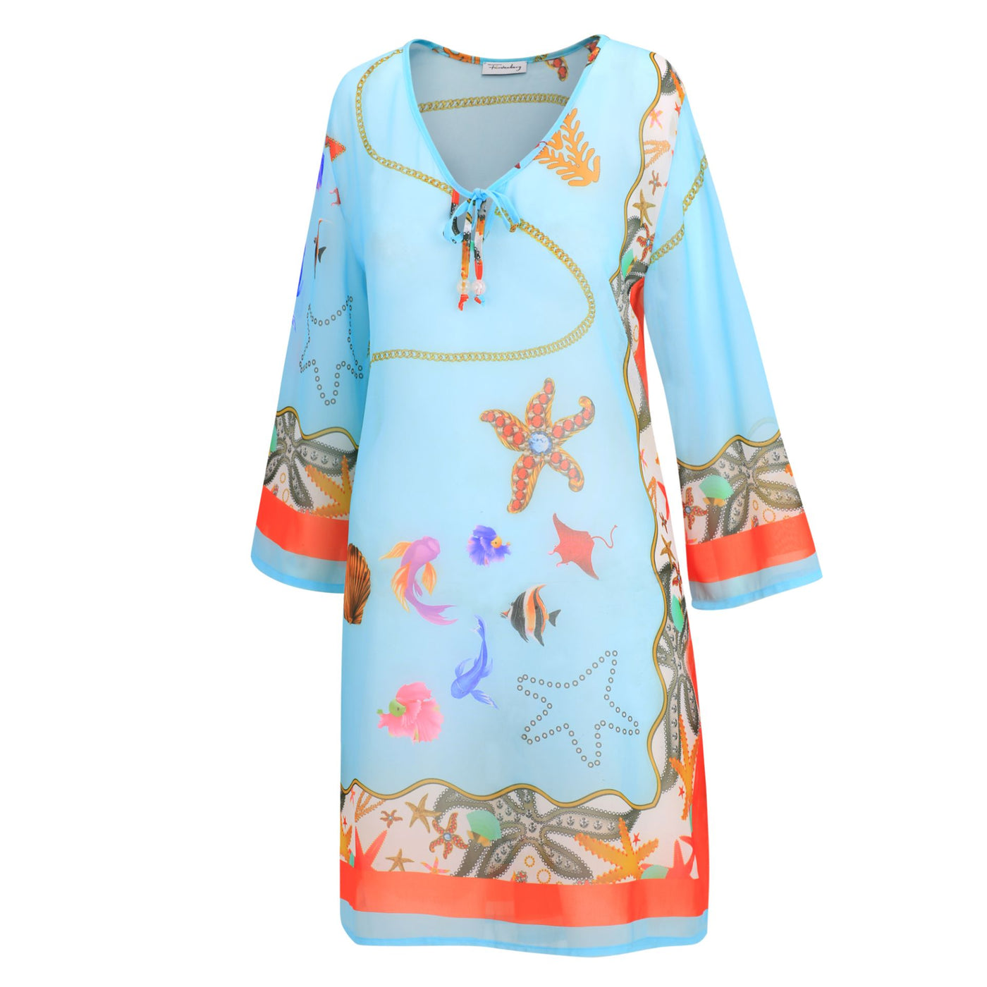 Furstenberg Swimwear Cover up, Turkis Bunt Ocean Blue