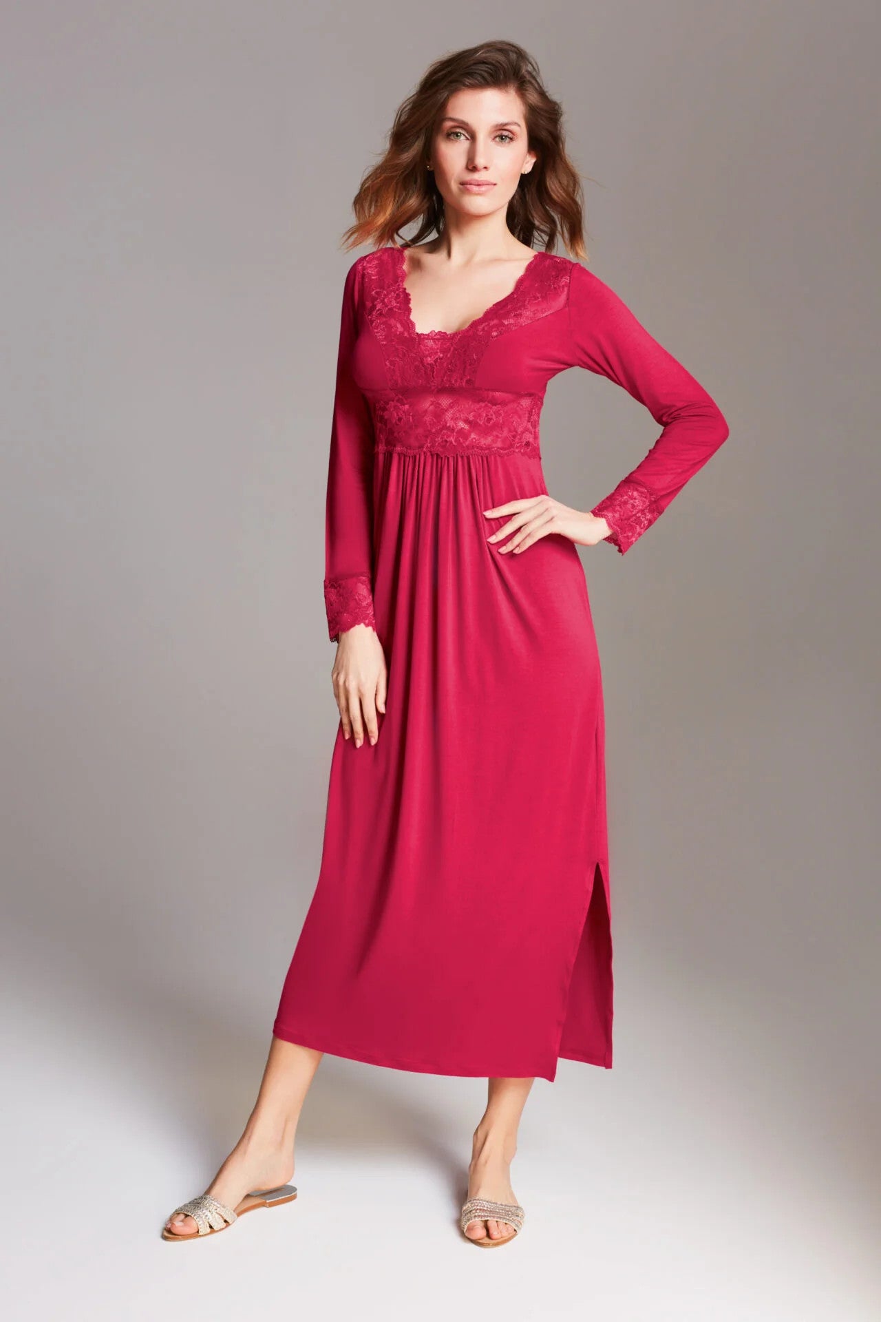 Vanilla Dusty Pink Nightdress Maxi S002, Ruby
