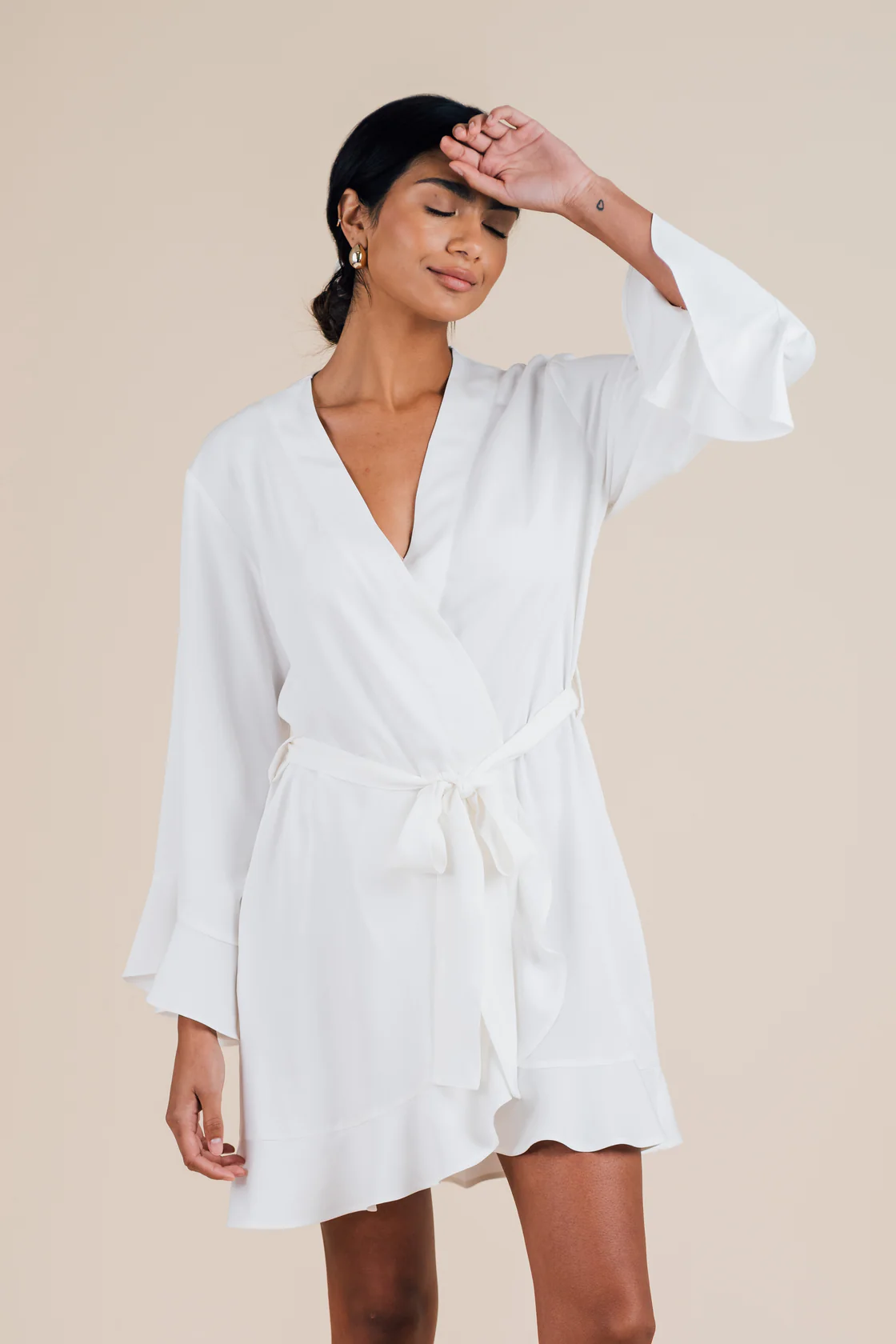 HALFASLEEP Ruffle Robe , Cloud