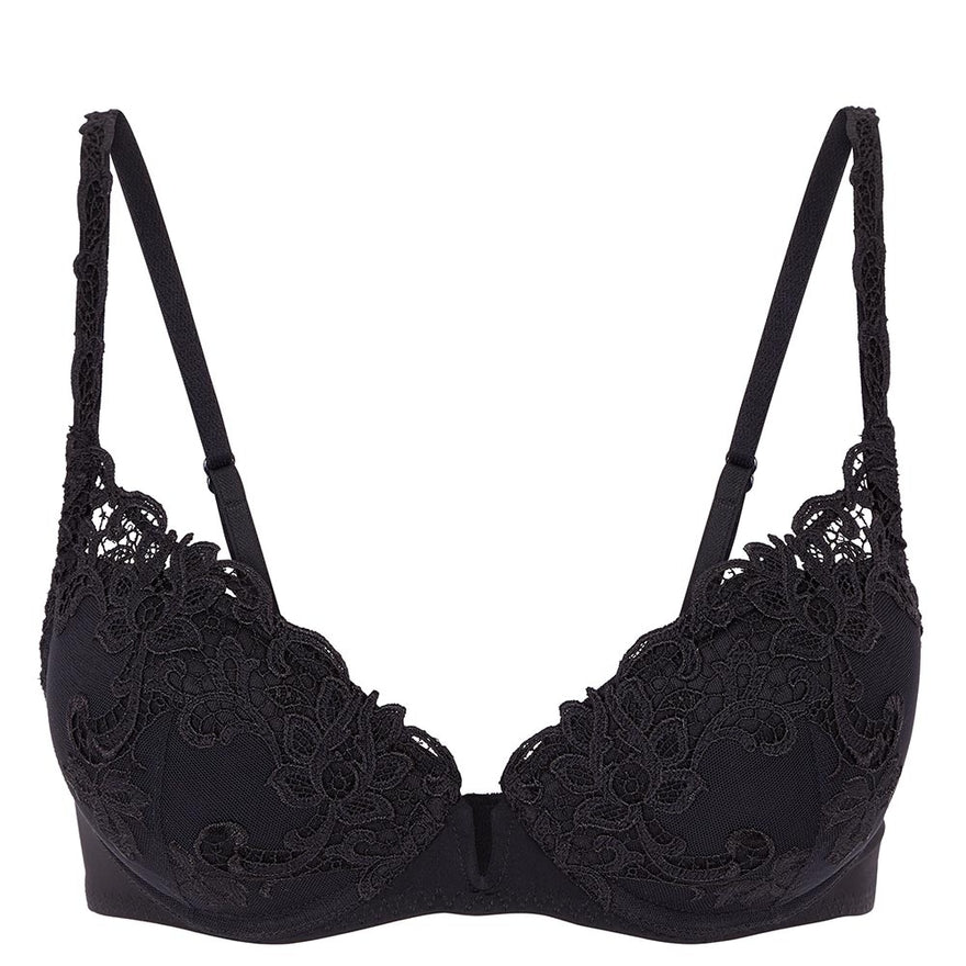 Simone Perele Saga Embroidered Push-Up Bra, Black