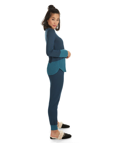 TWO TONE 2 PIECE PAJAMA SET