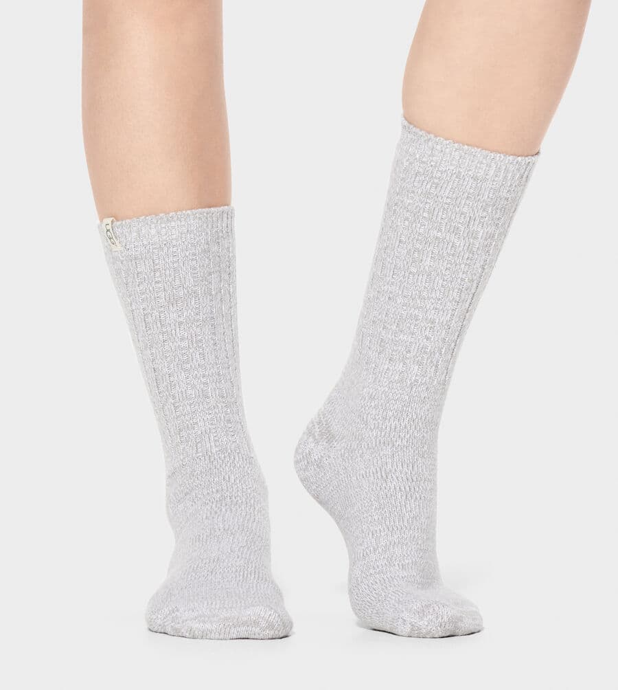 UGG Rib Knit Slouchy Crew Sock, Seal