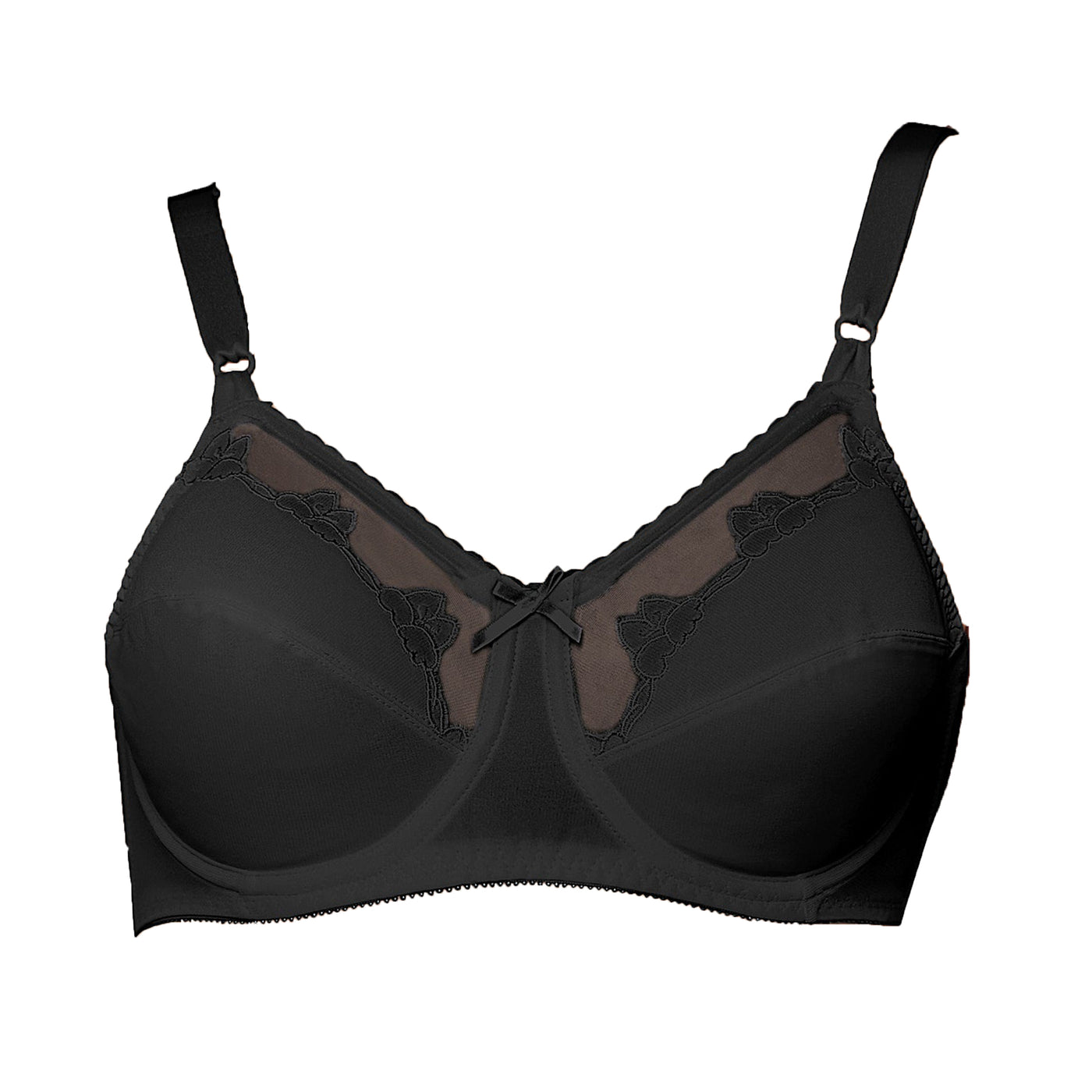 Bali Flower Underwire Bra, Black