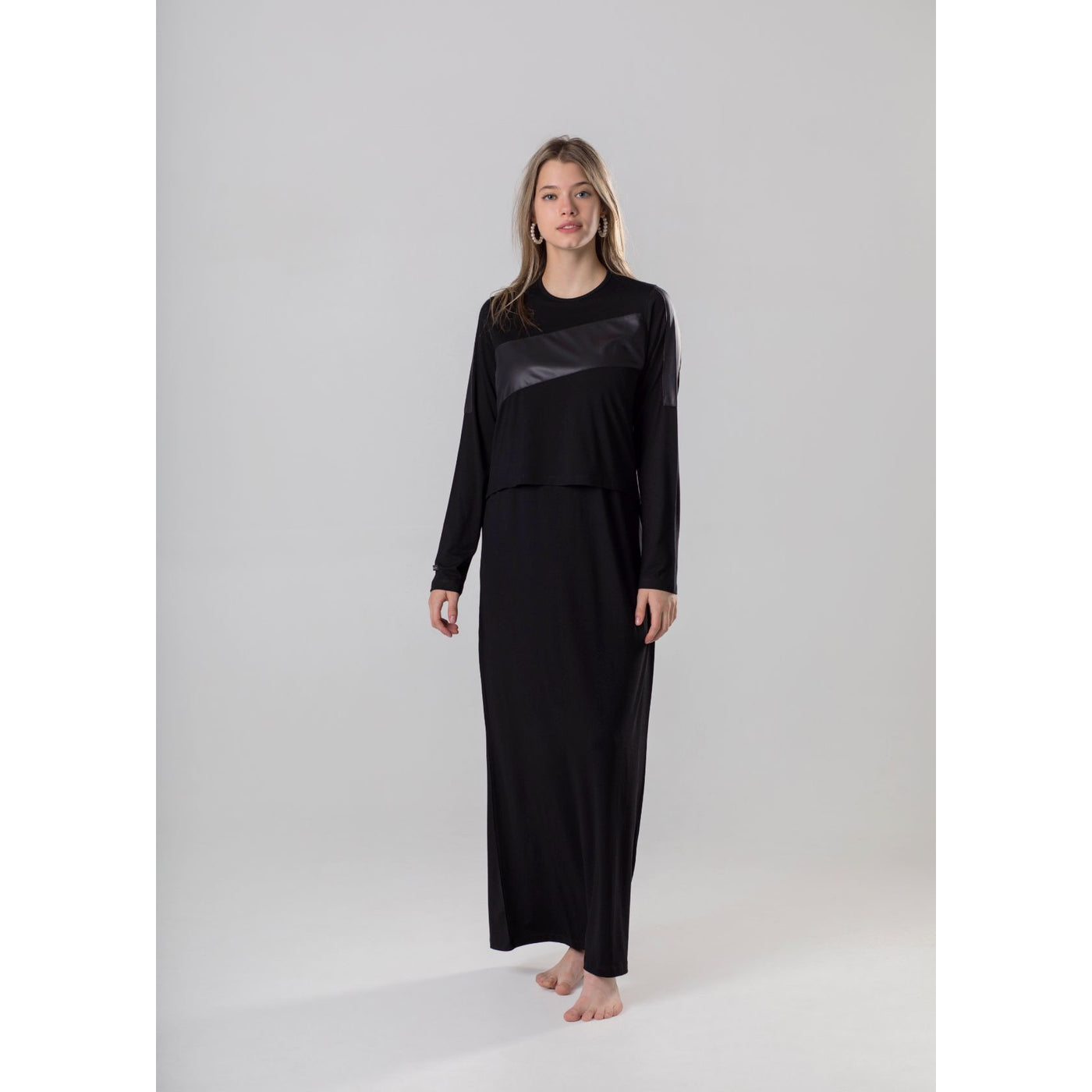 Ellwi Leather Trim NightGown 111