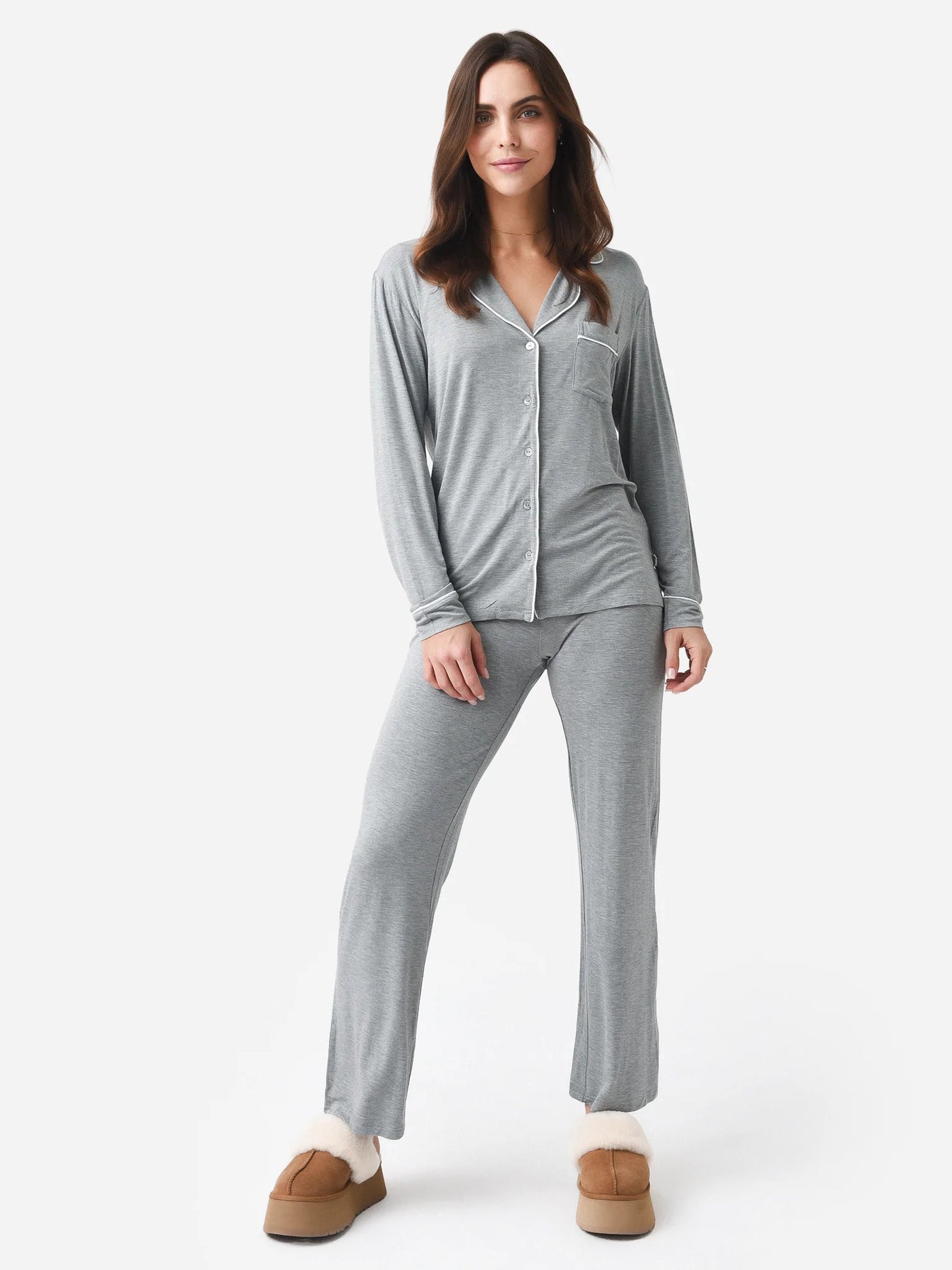 UGG Lenon Pajamas Set, Heather Grey