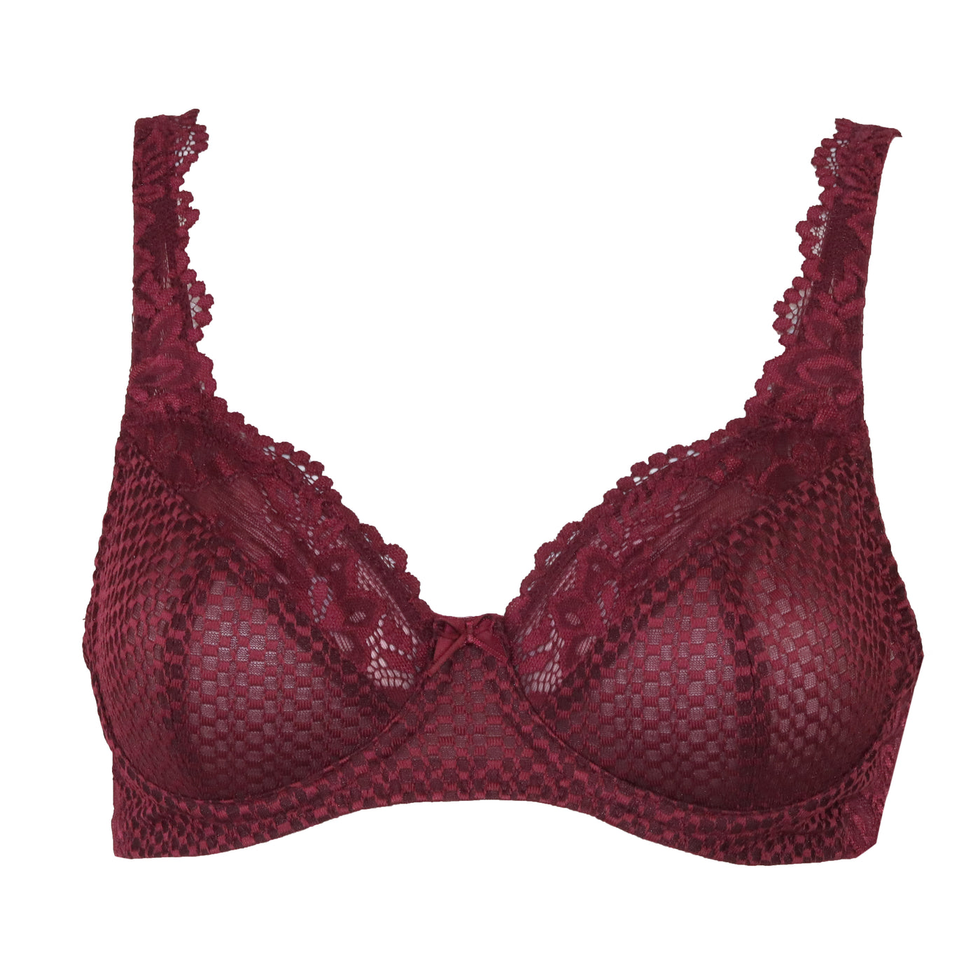 FFY Serena Lace Underwire Full Coverage Bra, Burgundy