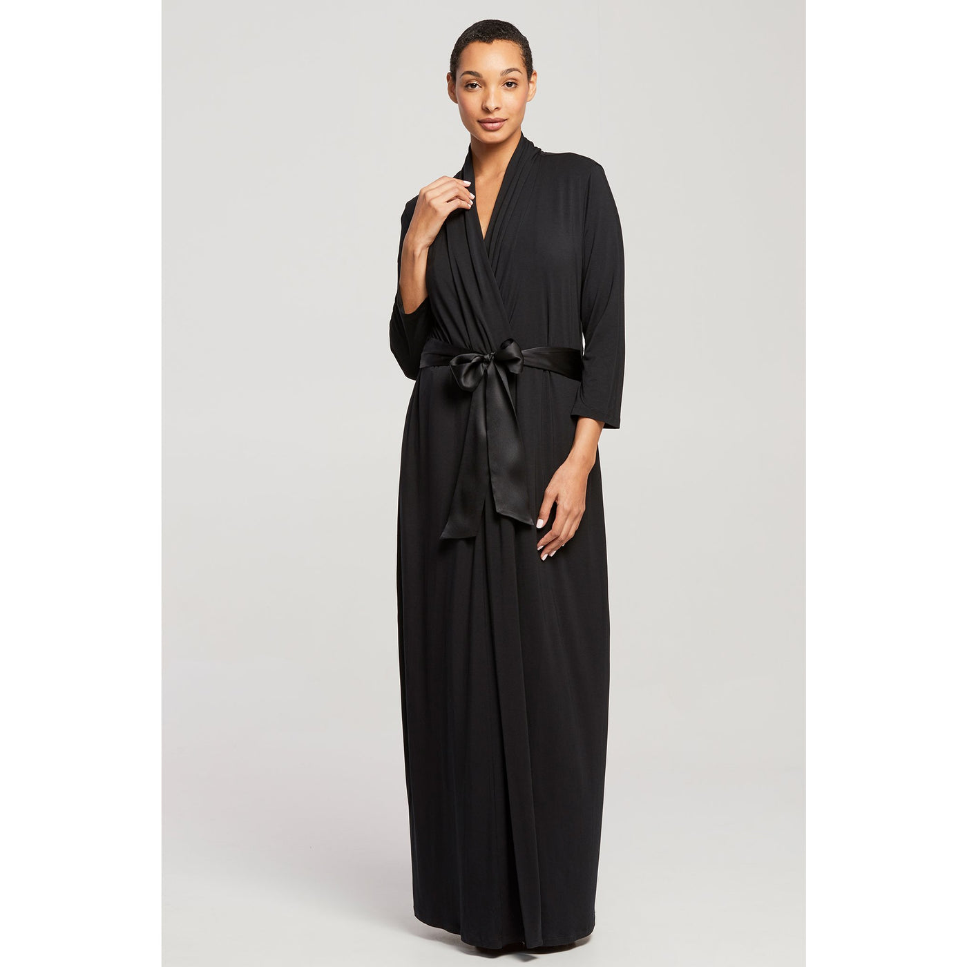 Fleur't Long Morning Robe with Silk Tie 621