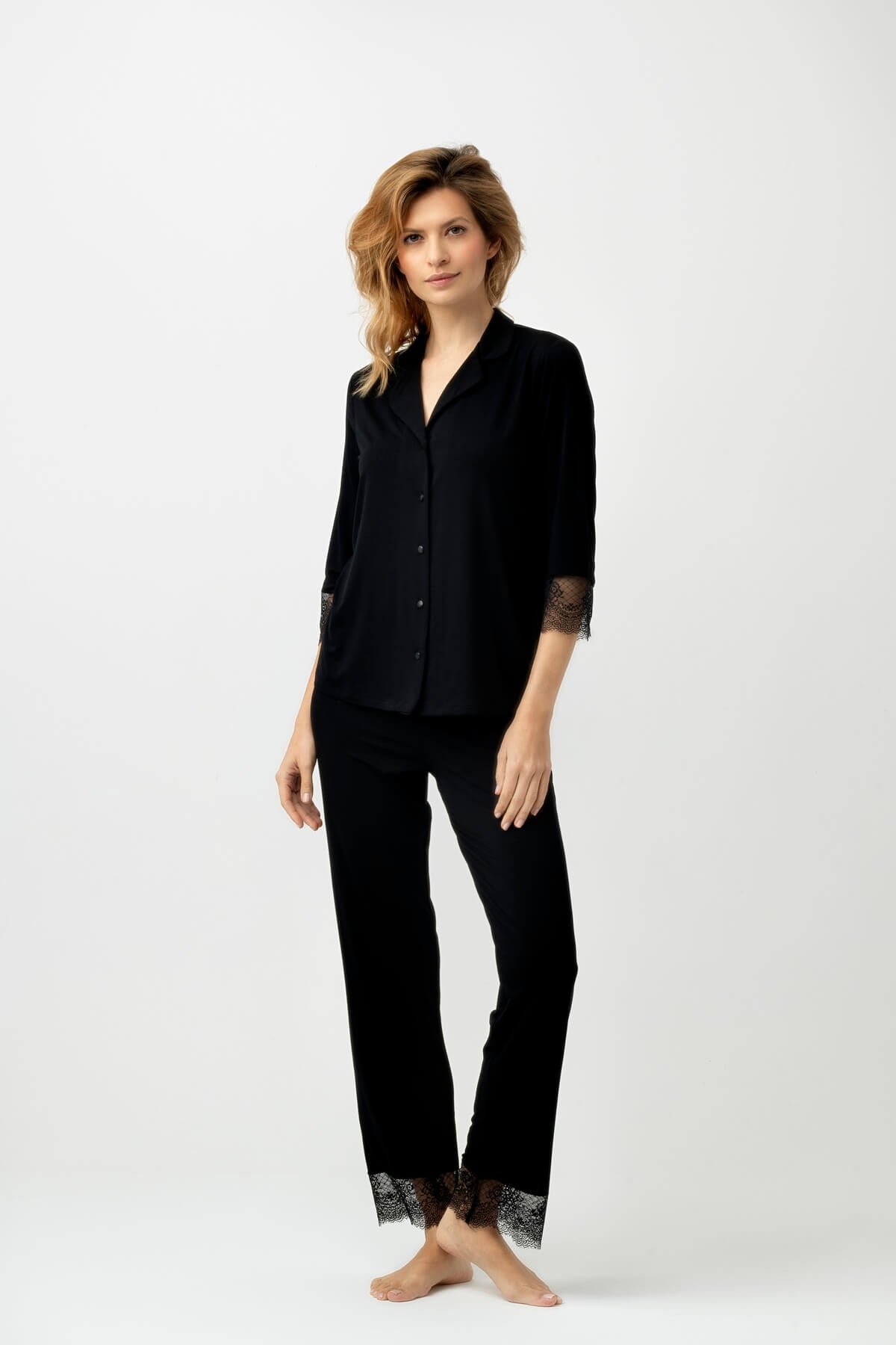 Pajamas with Lace Detail 3613