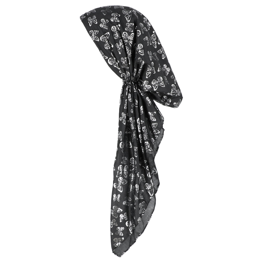 Lizi Pretied Bandana Foil Butterflies