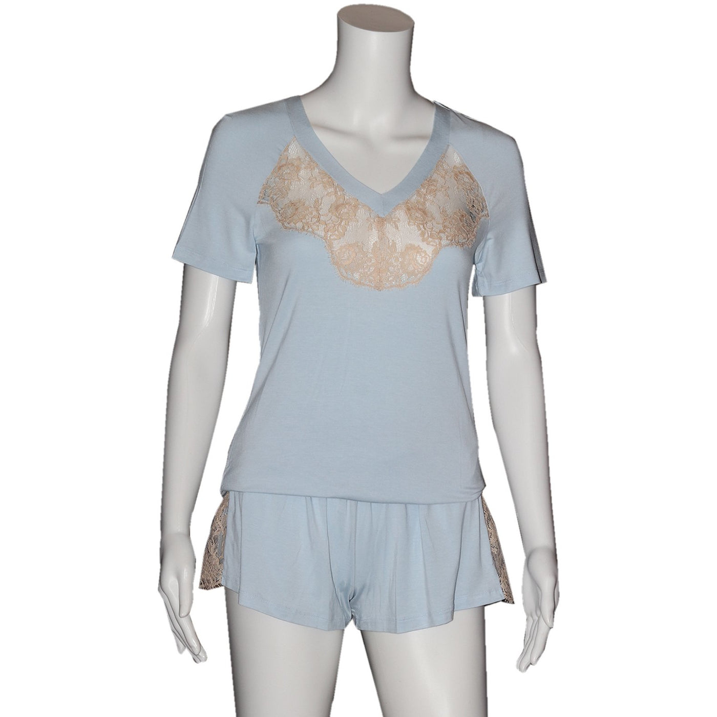 Vanilla Light Blue Lace Pajamas 3502