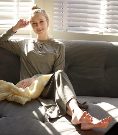 Ribbed Button Down Nightgown S6266