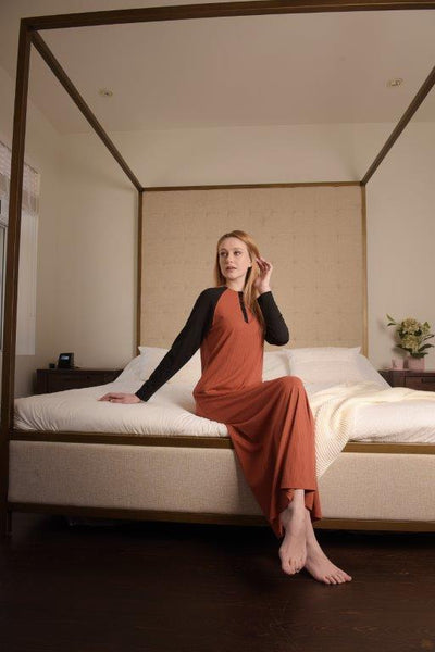 Ribbed Button Down Nightgown S6266