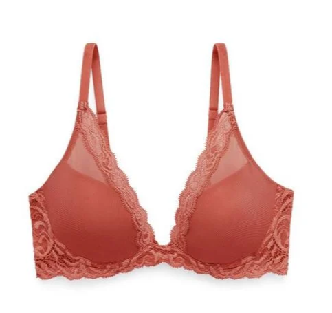 Natori Feathers Contour Plunge Bra, Sandy Rose