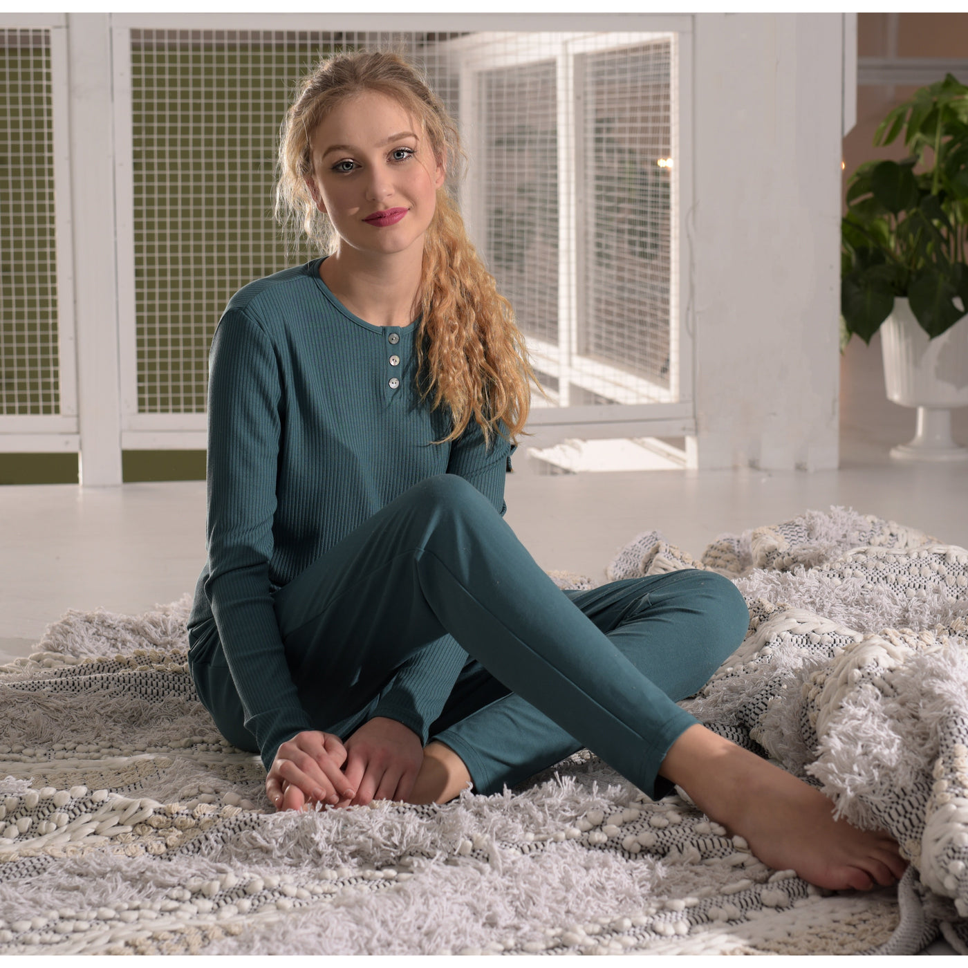 Simondona Ribbed Pajamas S6007