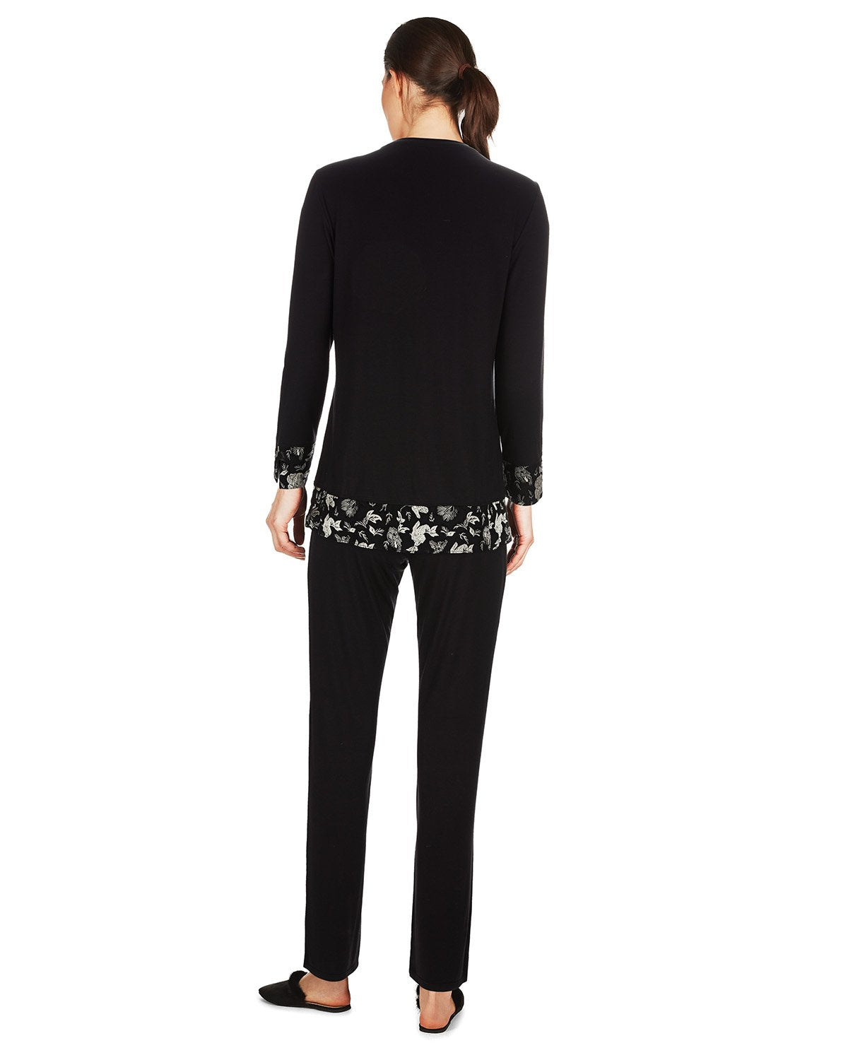Memoi Floral Flocked Pjs CPJ06656