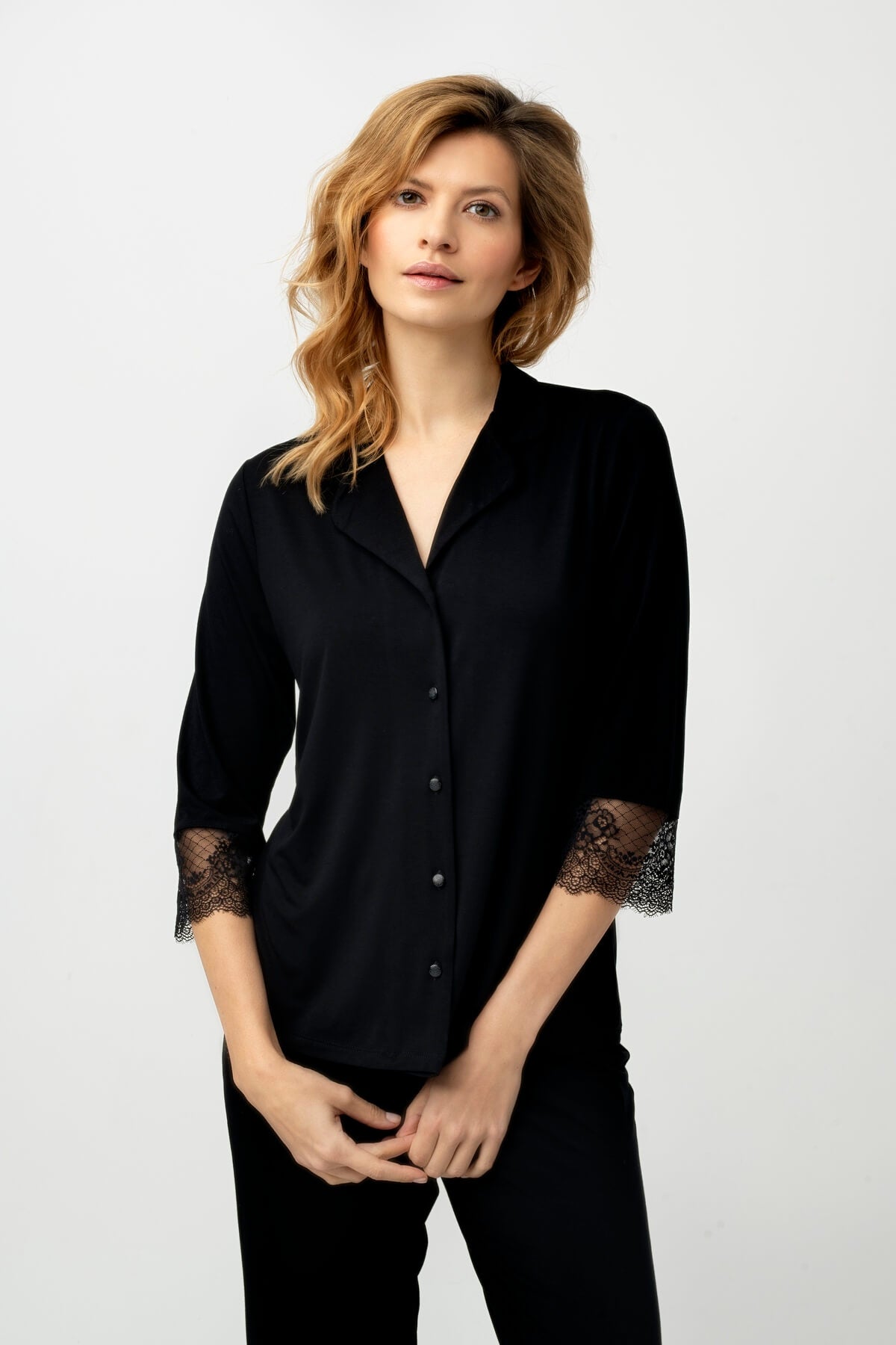 Pajamas with Lace Detail 3613