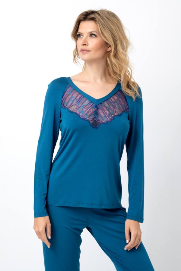 Torquiose Pajamas Long Set 3736