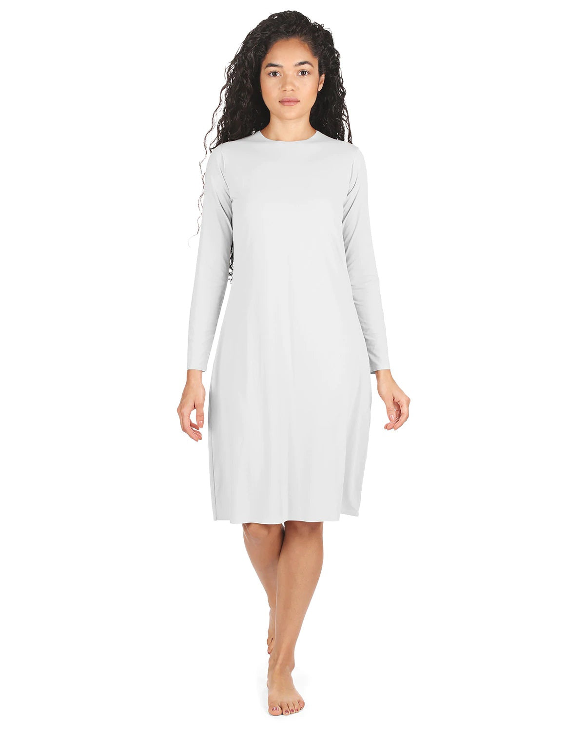 Bonded Long Sleeve Slip Dress