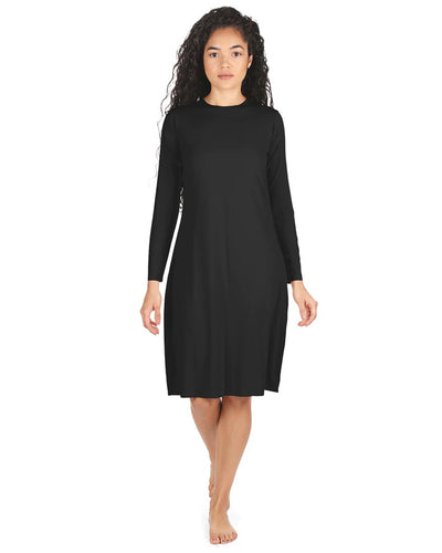 Bonded Long Sleeve Slip Dress