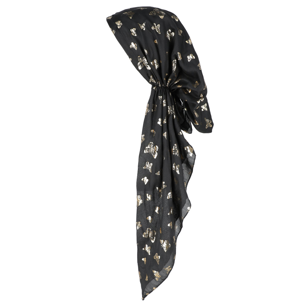 Lizi Pretied Bandana Foil Butterflies