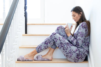 PURPLE BLOSSOM 2 PIECE PAJAMA SET