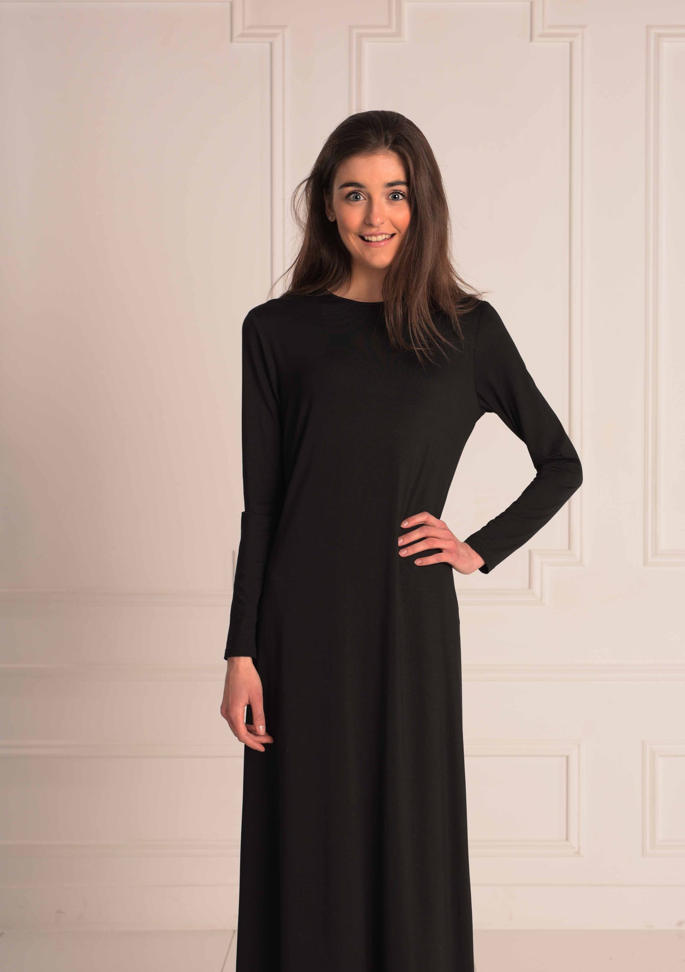 S6028-43" - Long Sl. Shell Dress