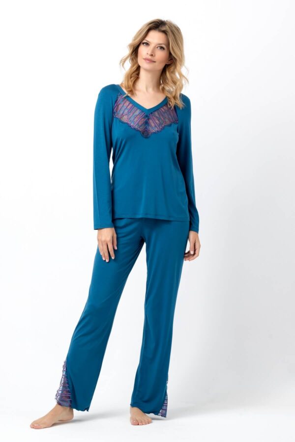 Torquiose Pajamas Long Set 3736