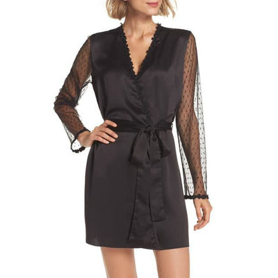 Showstopper Short Lace Wrap Robe 8061
