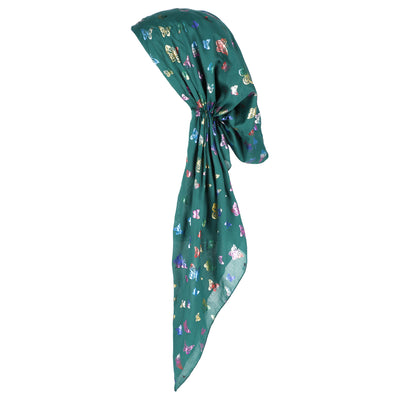 Lizi Pretied Bandana Foil Butterflies