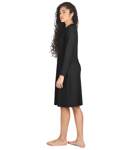 Bonded Long Sleeve Slip Dress
