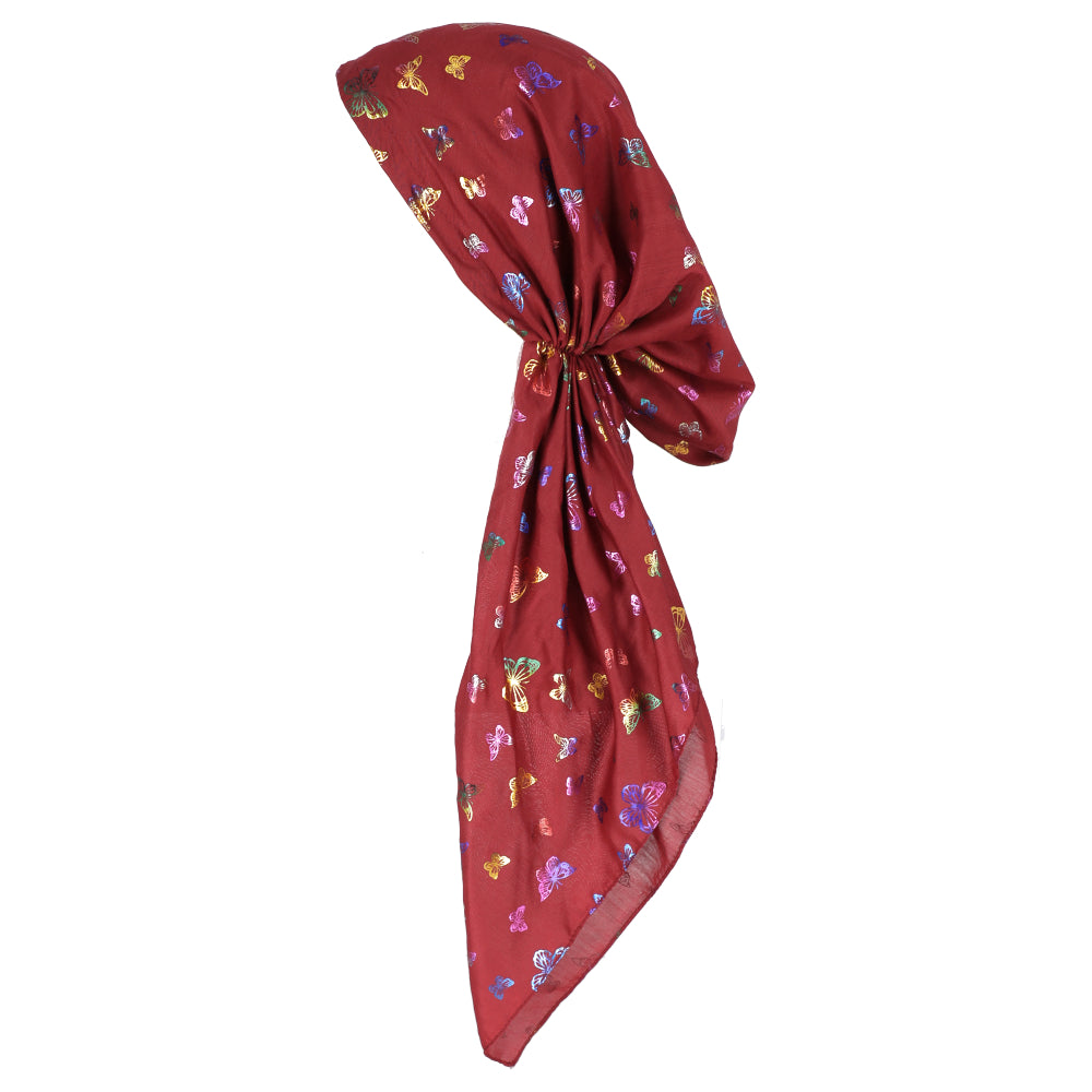 Lizi Pretied Bandana Foil Butterflies