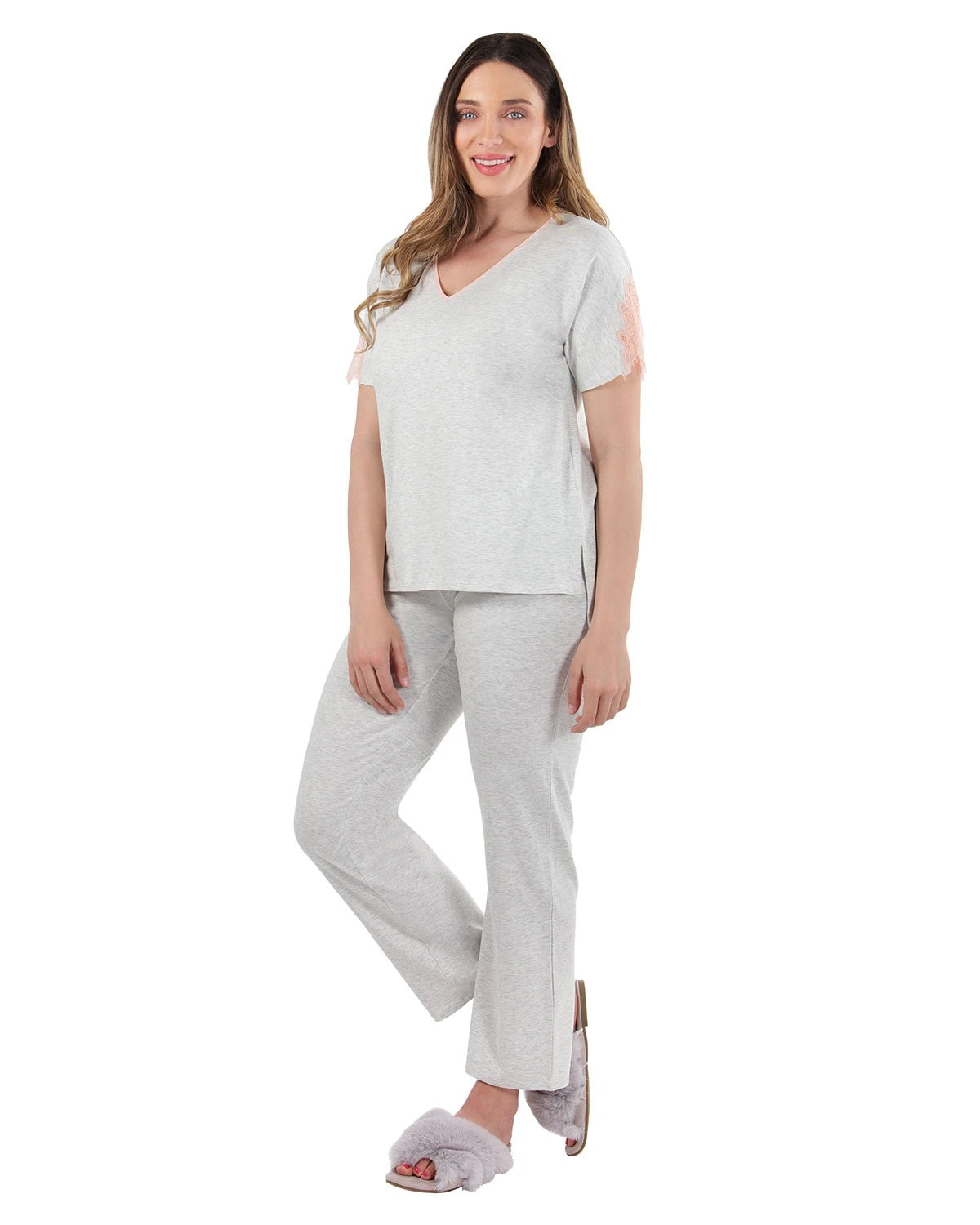 Lace Trim Pajama Set CPJ04484