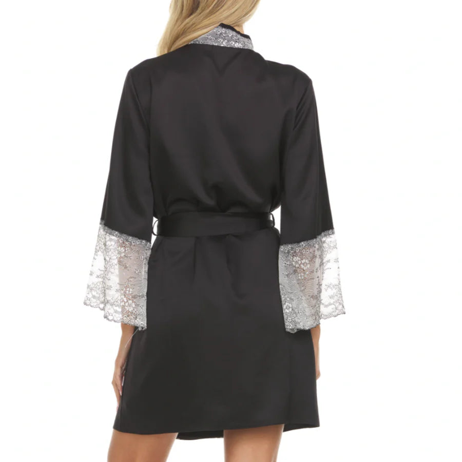 Angelique Charmeuse Wrap, Black