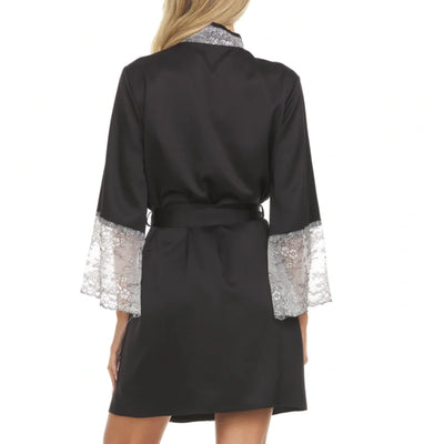 Angelique Charmeuse Wrap, Black