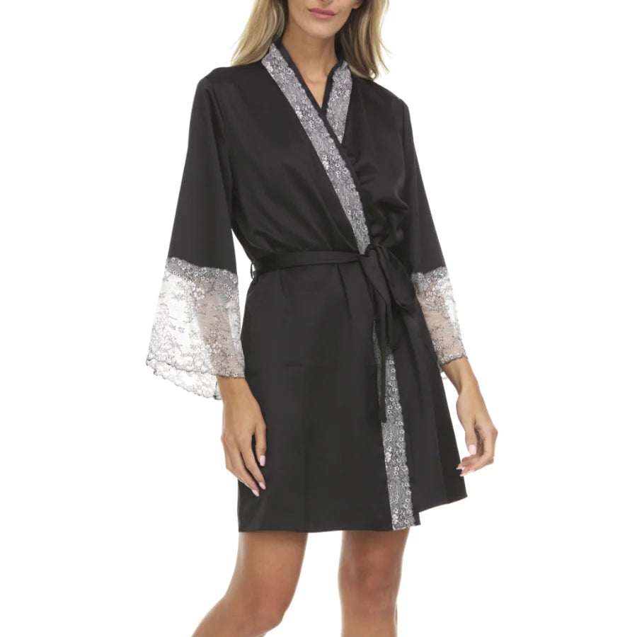 Angelique Charmeuse Wrap, Black