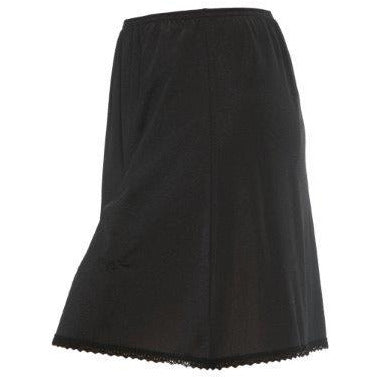 Gemsli Basic Nylon Half Slip with Lace Edge HK300, Black