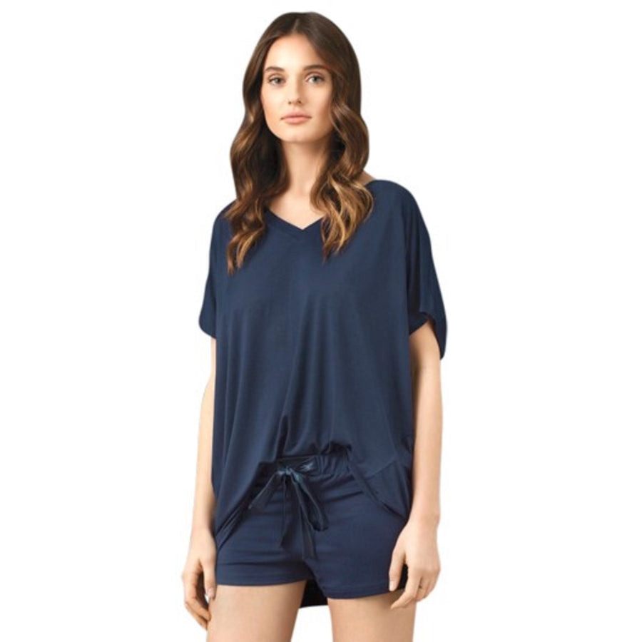 Vanilla PJ's Set with Short Pants, Navy