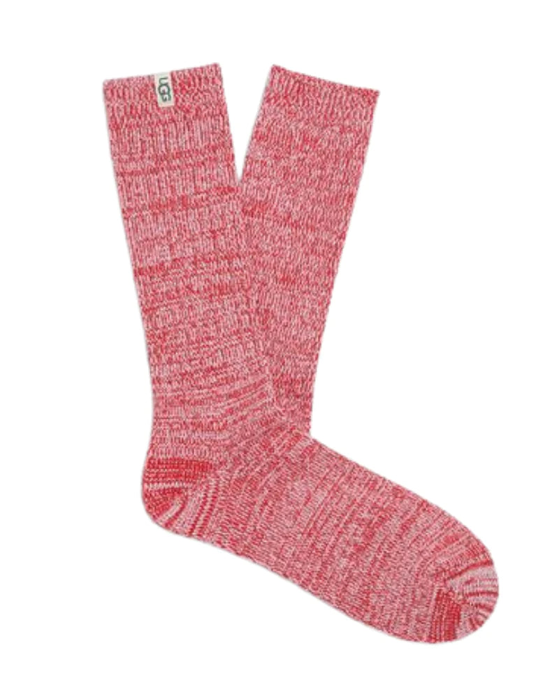 Rib Knit Slouchy Crew Sock, F Sangria Red