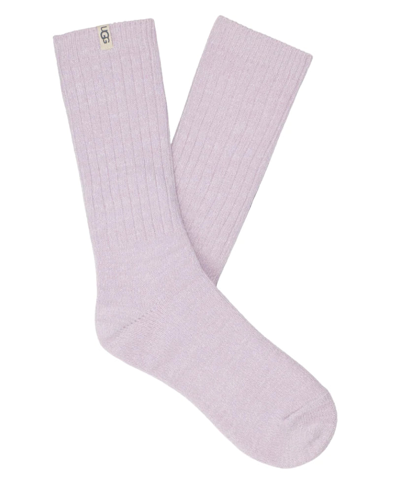 Rib Knit Slouchy Crew Sock, Purple lake