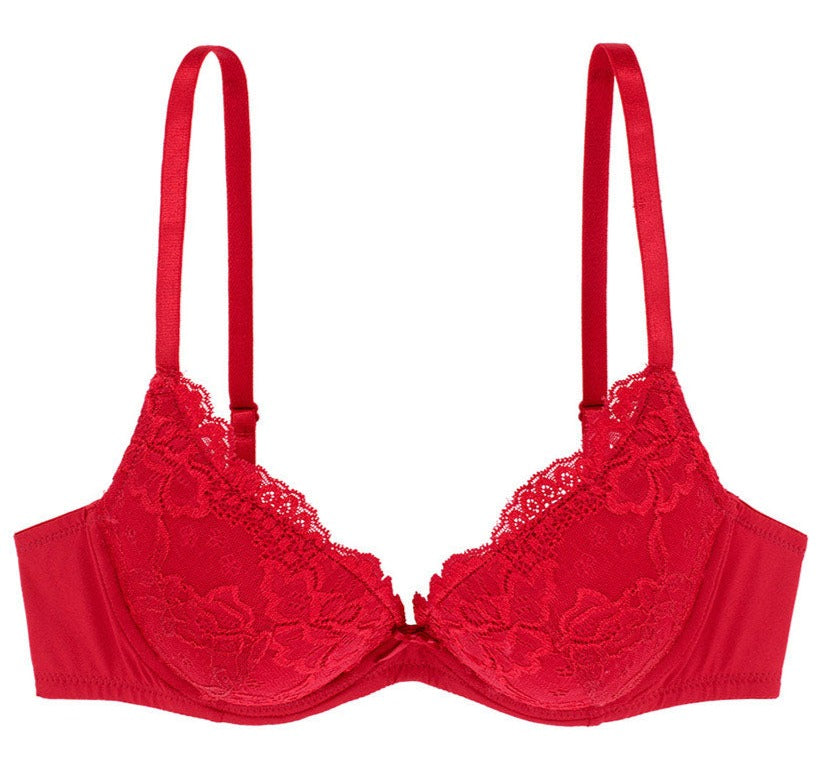 Red Plunge Bra Lianne D000315