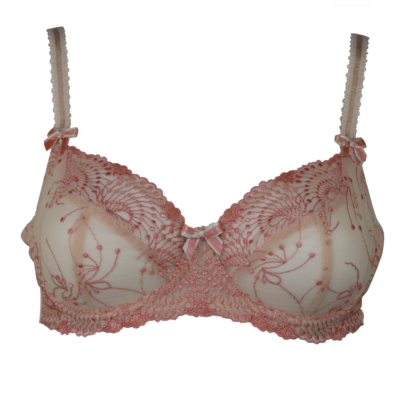 Fit Fully Yours Nicole Sheer Lace Bra, Ivory Cream Sunset