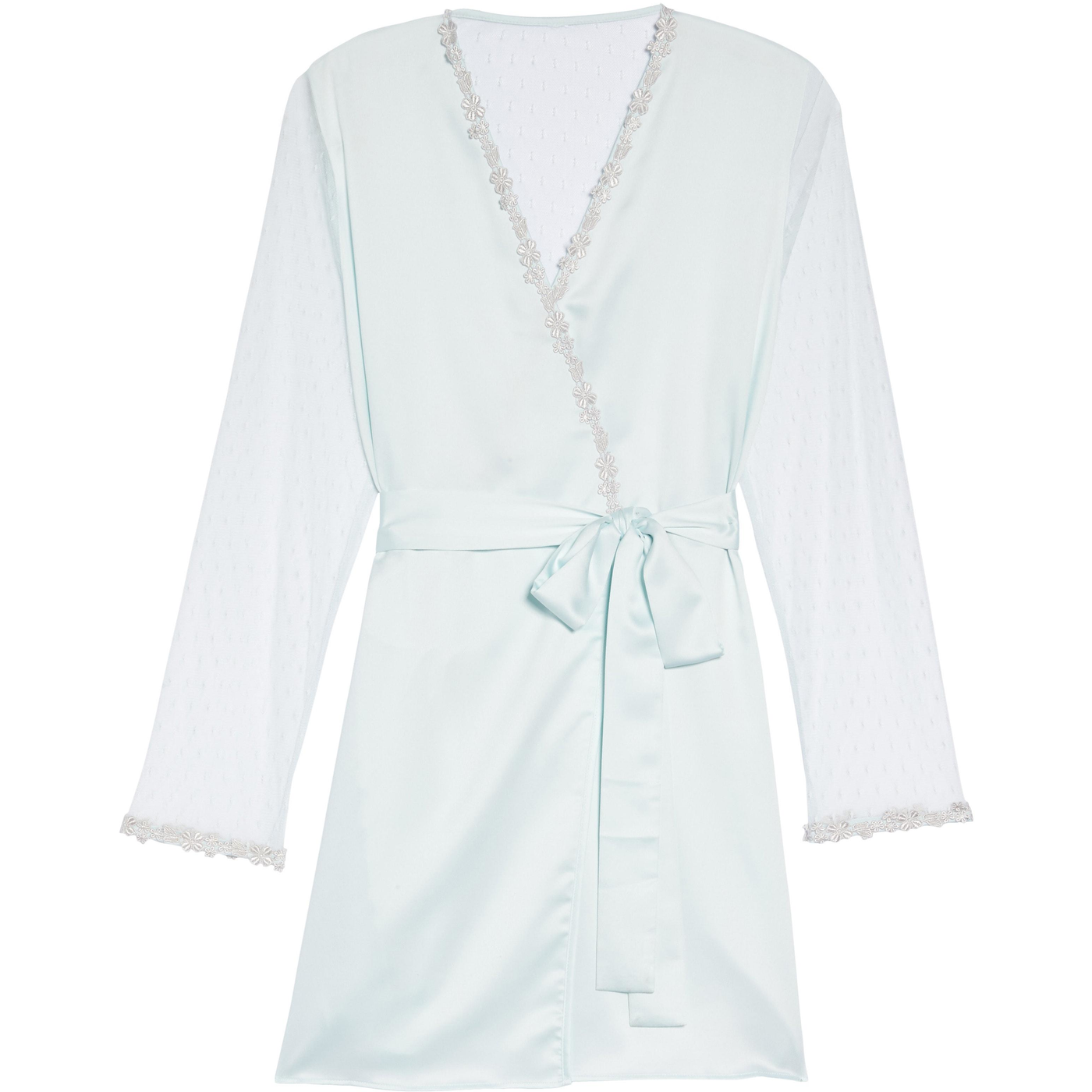Showstopper Short Lace Wrap Robe 8061