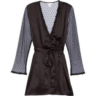 Showstopper Short Lace Wrap Robe 8061