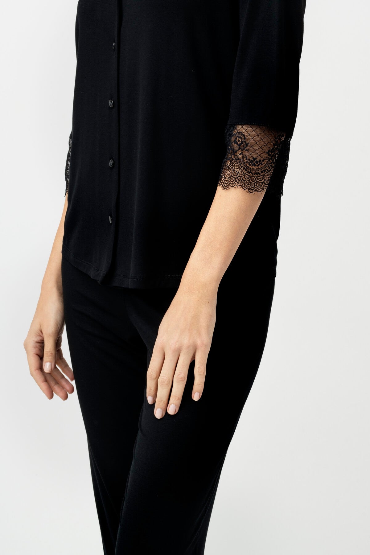 Pajamas with Lace Detail 3613