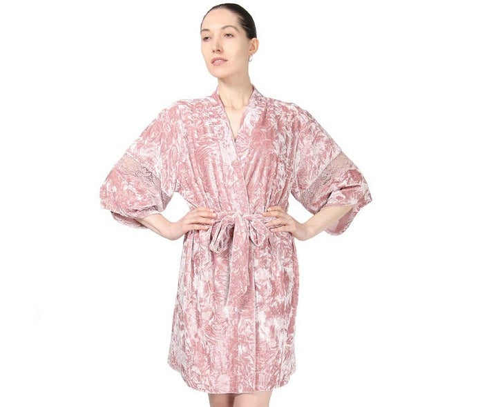 CRUSHED VELVET KIMONO ROBE