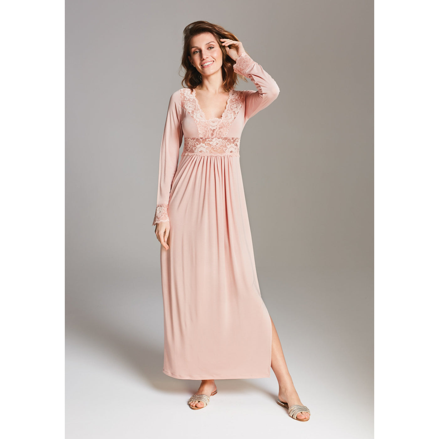 Vanilla Dusty Pink Nightdress Maxi S002
